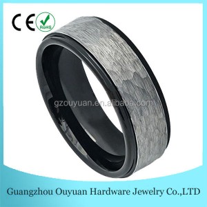 Fashion 6mm classic ring fine jewelry black tungsten carbide mens ring
