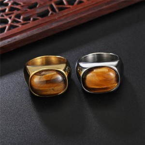 2022 Fashion simple stone Stainless Steel Silver Plated Ring Couple Love Rings For men rings stainless steel