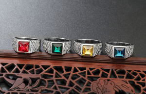 Wholesale Men’s Titanium Steel Ring Sapphire wedding rings