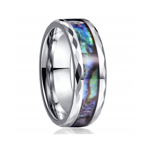 High Quality Accessories Inlaid Abalone Shell Couple Ring Tungsten Carbide Ring For Men