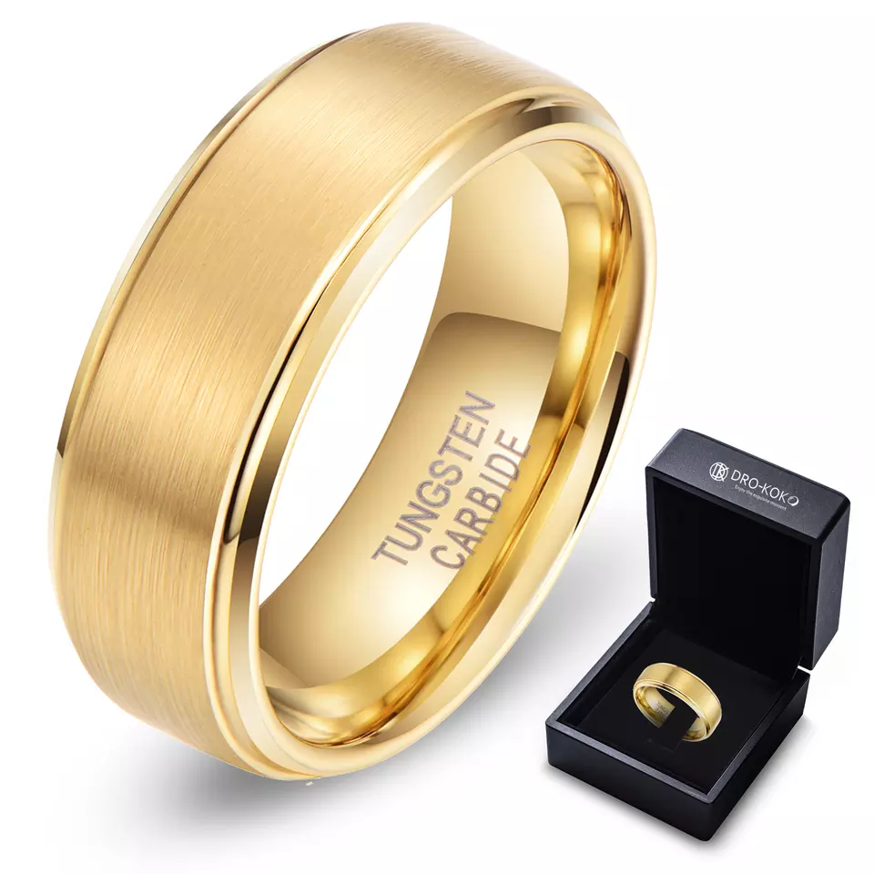 PriceList for Sand Blasted Tungsten Wedding Ring - 8mm Couple wed ring set Engagement Ring Gold 18k Weeding Women Ring – Ouyuan