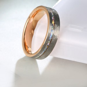 Light Luxury Hammered Anti-scratch Inlaid Tungsten Ring Men