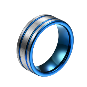 Cheapest Factory Tungsten Carbide Rings For Sale - Fashion Jewelry Custom Free Logo Name Men Engagement Popular 8mm tungsten ring blue – Ouyuan