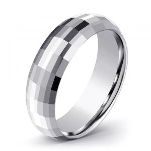 High Performance Couple Rings For Wedding -  6mm tungsten ring blank silver tungsten ring for men women engagement bands tungsten ring hammered – Ouyuan