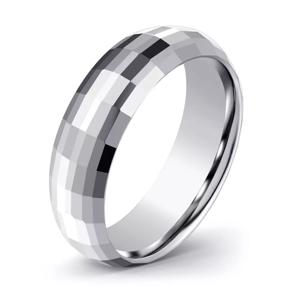6mm tungsten ring blank silver tungsten ring for men women engagement bands tungsten ring hammered Featured Image