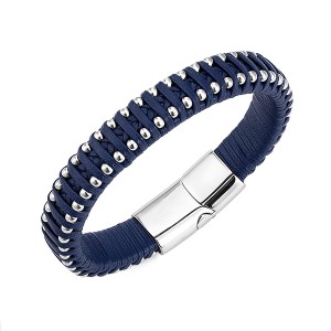 Braided Leather Bracelet for Men Leather Wristband Cuff Bangle Bracelet Magnetic Clasp