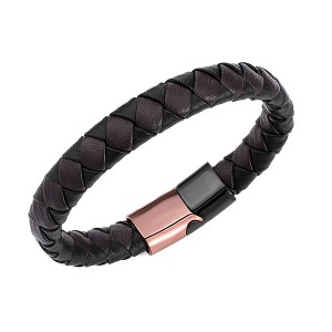 Factory wholesale Tungsten Carbide Ladies Rings - Braided Leather Bracelets for Men Bangle Bracelets Fashion Magnetic Clasp  – Ouyuan
