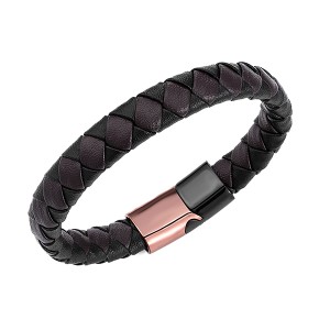 Factory directly Are Tungsten Carbide Rings Safe To Wear - Braided Leather Bracelets for Men Bangle Bracelets Fashion Magnetic Clasp  – Ouyuan