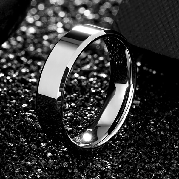 Slotted Polished Finish Tungsten Carbide Ring 10MM Width