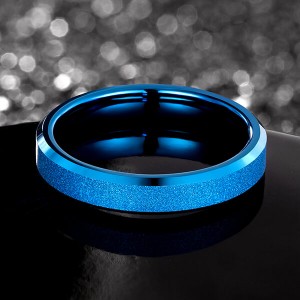 4mm Spinner Ring Band for Men Women Tungsten Carbide ring blue color