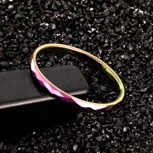 Multi-Faceted Tungsten Wedding Rings 2mm 4mm 6mm rainbow colors Bands for Men Women