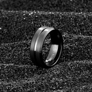 8mm Classic Ring Fine Jewelry Black Tungsten Carbide Mens Ring