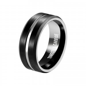 8mm Classic Ring Fine Jewelry Black Tungsten Carbide Mens Ring