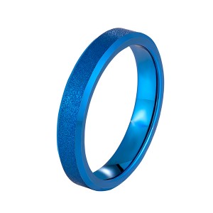 Chinese Professional Rings Jewelry Wedding - 4mm Spinner Ring Band for Men Women Tungsten Carbide ring blue color – Ouyuan