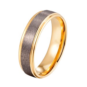 High Quality for Where To Buy Tungsten Carbide Rings - Womens Mens 6mm Matte Brushed Tungsten Carbide Ring 18K Yellow Gold Wedding Band Comfort Fit – Ouyuan