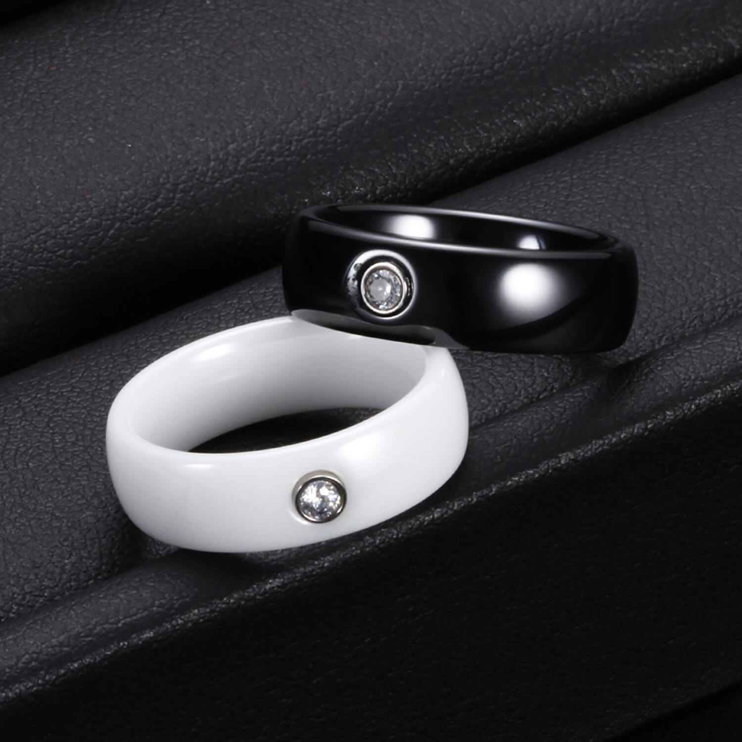 Zirconia Couple Wedding Band