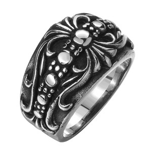 European Retro Punk Style Men’s Titanium Stainless Steel Ring