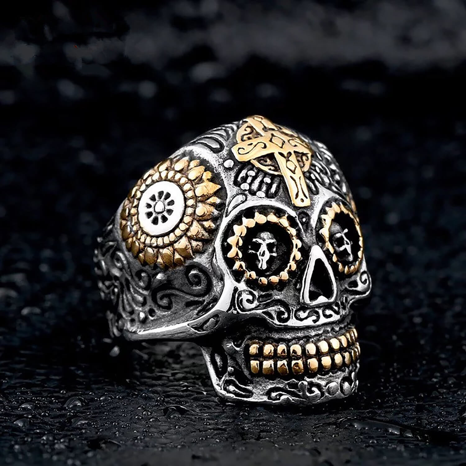 skull cross rings