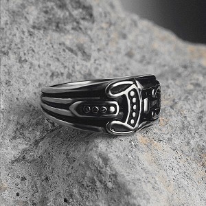 Jewelers Retro Vintage Stainless Steel Cross Band Style Biker Ring