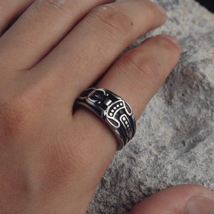 Jewelers Retro Vintage Stainless Steel Cross Band Style Biker Ring