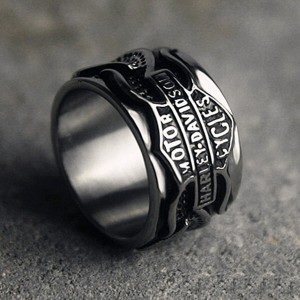 Nordic Rune Amulet Ring Stainless Steel Retro Punk Style Mens Rings