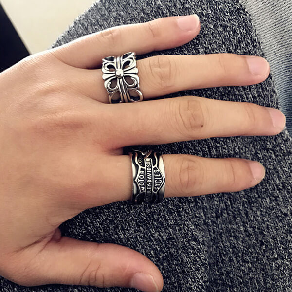Free sample for Gold Couple Wedding Rings - Nordic Rune Amulet Ring Stainless Steel Retro Punk Style Mens Rings – Ouyuan detail pictures