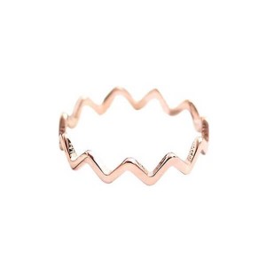 Wholesale Rose Gold Wave Band Titanium Stackable Womens Ring jewelry