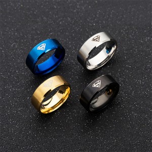 Superman Ring Tungsten 4 Colors Mens Unisex Superhero Cool Guy Rings