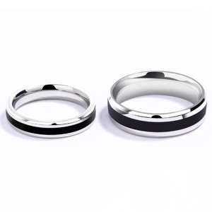 Fashionable Simple Silver Titanium Steel Couple Rings for Man Woman