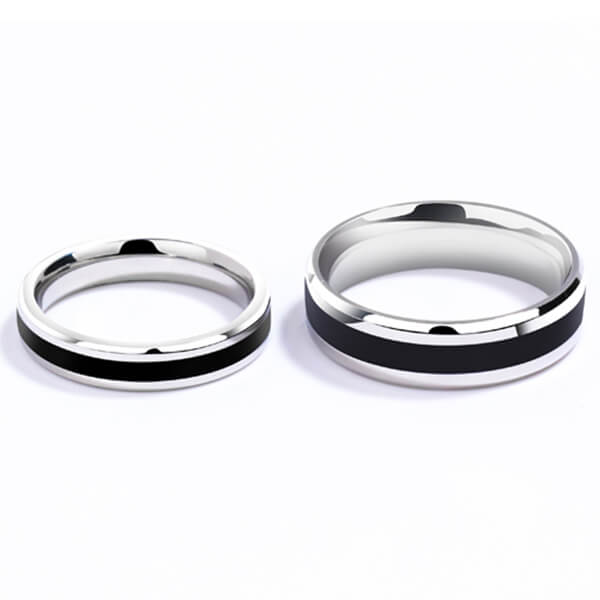 Fashionable Simple Silver Titanium Steel Couple Rings for Man Woman Featured Image