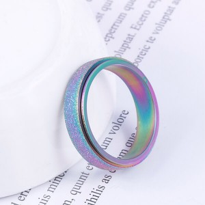 Women’s Men’s 6MM 8MM Fashion Stainless Steel Spinner Ring Sand Blast Finish