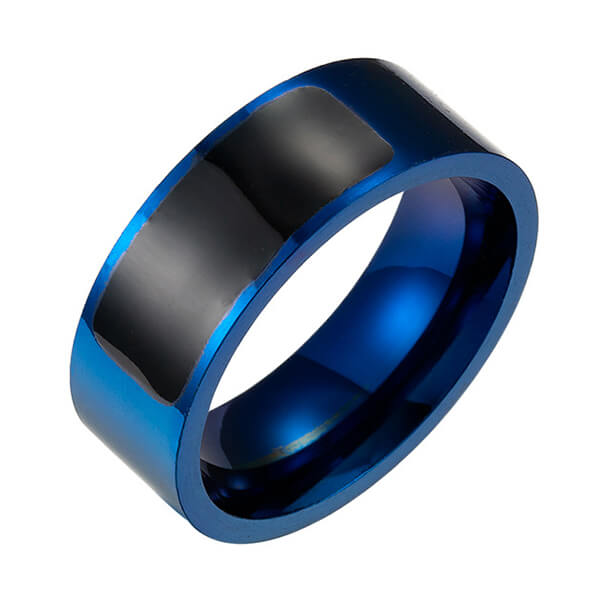 Cheap price Tungsten Carbide Rings Pakistan - Jewelers Stainless Steel Classical Simple Plain Black Enamel Signet Pinky Ring – Ouyuan