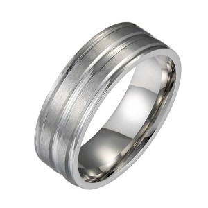 Men’s Tungsten Ring Wedding Band High Polished Center and Matte Finish