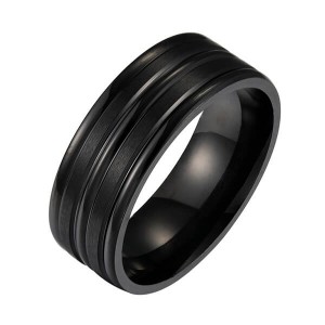 Men’s Tungsten Ring Wedding Band High Polished Center and Matte Finish