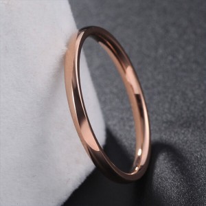 2mm Titanium Steel Classical Plain Stackable Wedding Band Ring