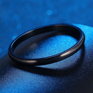 2mm Titanium Steel Classical Plain Stackable Wedding Band Ring