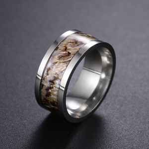 Ladies and Men Rings with Tungsten Carbide and Abalone Shell Gold Plated Comfort Fit Size