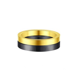 Titanium Rings for Mens Wedding Bands Gold And Black Hybrid Ring