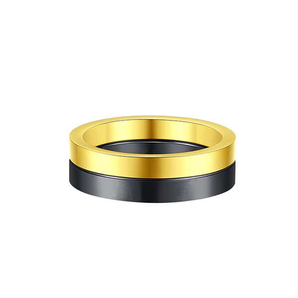 Titanium Rings for Mens Wedding Bands Gold And Black Hybrid Ring Featured Image