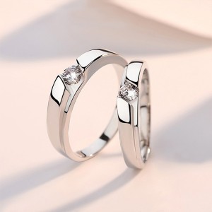 Wedding Bands Engagement Rings for Women Silver Plated Cubic Zirconia Eternity Rings