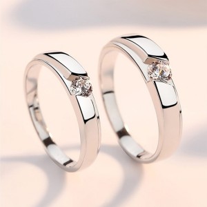 Wedding Bands Engagement Rings for Women Silver Plated Cubic Zirconia Eternity Rings