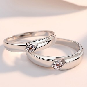 Wedding Bands Engagement Rings for Women Silver Plated Cubic Zirconia Eternity Rings