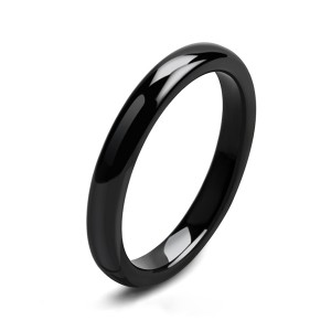 Unique Jewelry Black And White Ceramic Wedding Band Classic High Polished