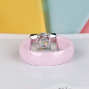 The New Ceramic Ring White Bling Plus Cubic Zirconia For Women