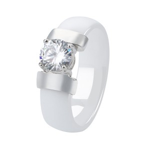 The New Ceramic Ring White Bling Plus Cubic Zirconia For Women