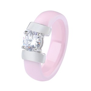 The New Ceramic Ring White Bling Plus Cubic Zirconia For Women