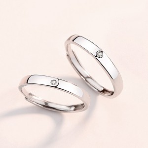 Jewelers Classical Simple Plain Tungsten Steel Cubic Zirconia Wedding Band Ring