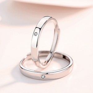 Jewelers Classical Simple Plain Tungsten Steel Cubic Zirconia Wedding Band Ring