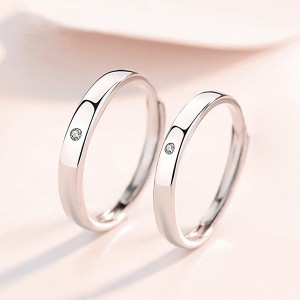 Jewelers Classical Simple Plain Tungsten Steel Cubic Zirconia Wedding Band Ring