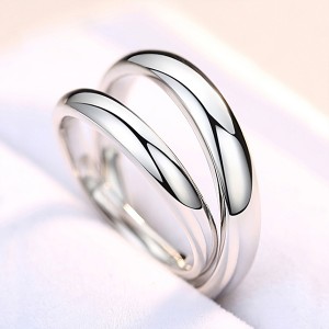 Silver Plated-Tone Domed High Polished Plain Tungsten Wedding Ring Band for Men&Women